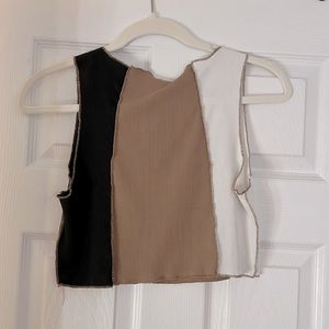 Ripped 3 Color Crop Top (size L)